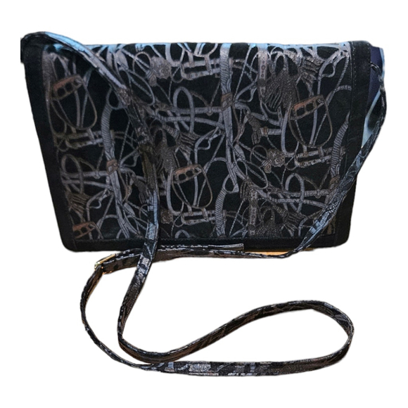 Bruno Magli Black Silver Crossbody Bag - Picture 3 of 12